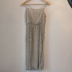Zara Shimmering Silver Midi Dress